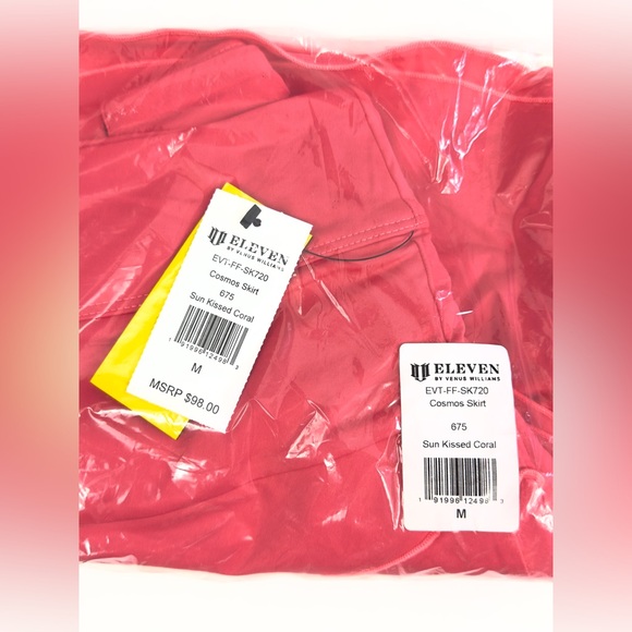 EleVen by Venus Williams | Cosmos Quick-Dry Tennis Skirt Sun Kissed Coral    NWT - Picture 7 of 9